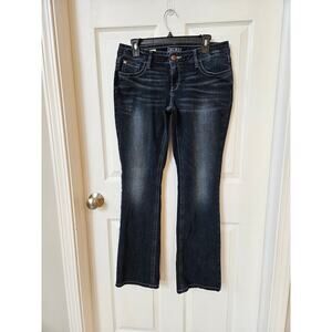 Decree Boot Cut Jeans Women Size 13 Dark Wash Stretch Denim Mid Rise